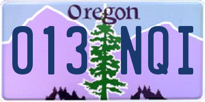 OR license plate 013NQI