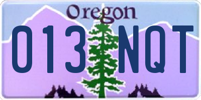 OR license plate 013NQT