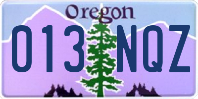 OR license plate 013NQZ