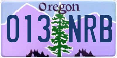 OR license plate 013NRB