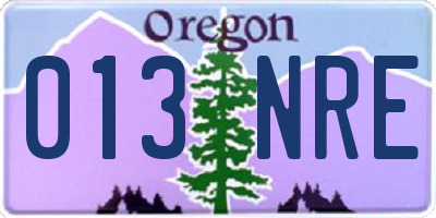 OR license plate 013NRE