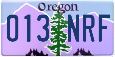 OR license plate 013NRF