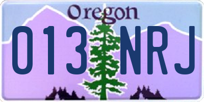 OR license plate 013NRJ