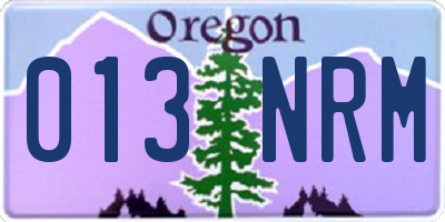 OR license plate 013NRM