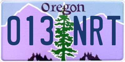 OR license plate 013NRT