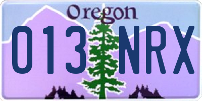 OR license plate 013NRX