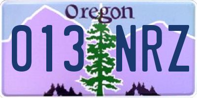 OR license plate 013NRZ