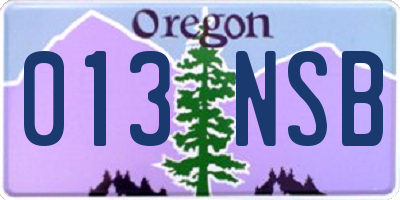 OR license plate 013NSB
