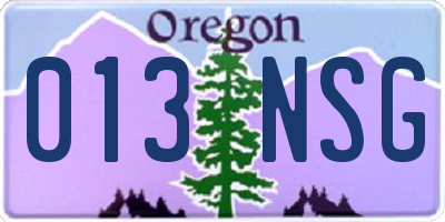 OR license plate 013NSG