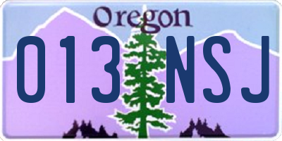 OR license plate 013NSJ