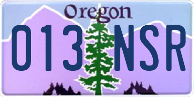 OR license plate 013NSR