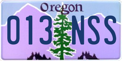 OR license plate 013NSS