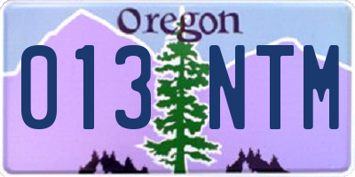 OR license plate 013NTM