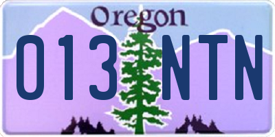 OR license plate 013NTN