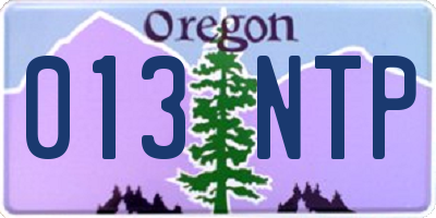 OR license plate 013NTP