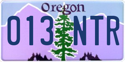 OR license plate 013NTR