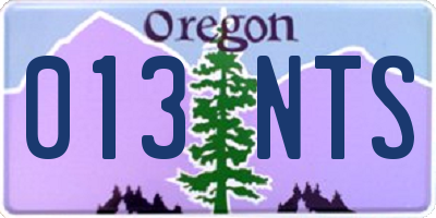OR license plate 013NTS
