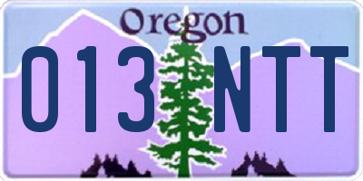 OR license plate 013NTT