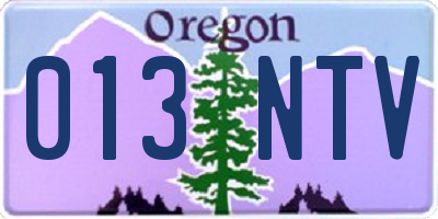OR license plate 013NTV