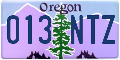 OR license plate 013NTZ