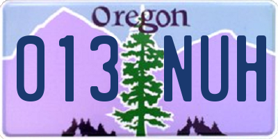 OR license plate 013NUH