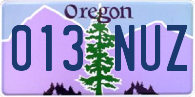 OR license plate 013NUZ