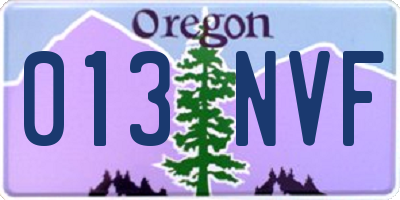 OR license plate 013NVF