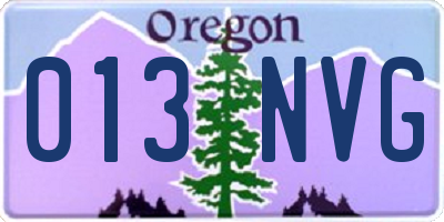 OR license plate 013NVG
