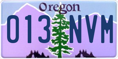 OR license plate 013NVM