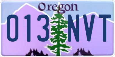 OR license plate 013NVT