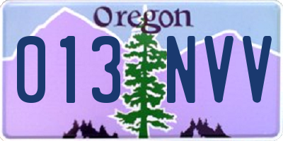 OR license plate 013NVV