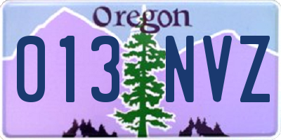 OR license plate 013NVZ