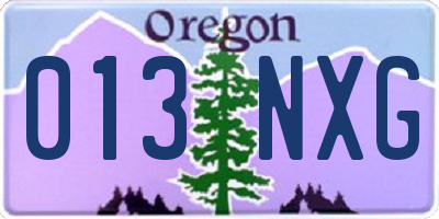 OR license plate 013NXG