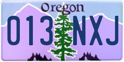 OR license plate 013NXJ