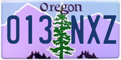 OR license plate 013NXZ