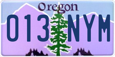 OR license plate 013NYM