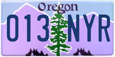 OR license plate 013NYR