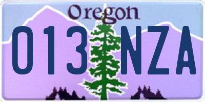 OR license plate 013NZA
