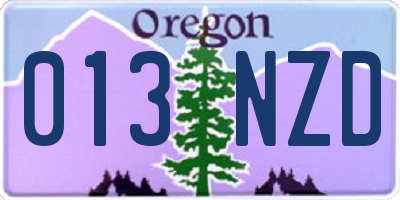 OR license plate 013NZD