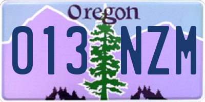 OR license plate 013NZM