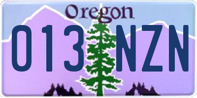 OR license plate 013NZN