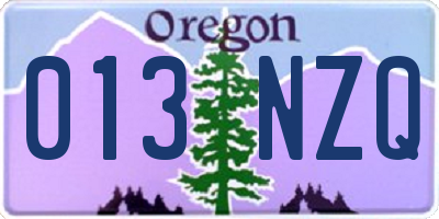 OR license plate 013NZQ