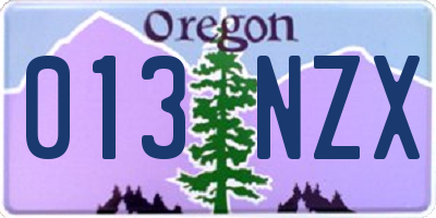 OR license plate 013NZX