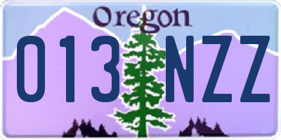 OR license plate 013NZZ