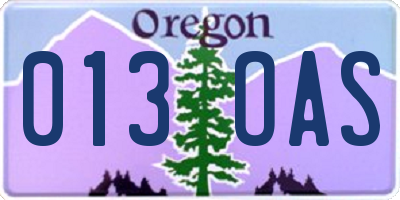 OR license plate 013OAS