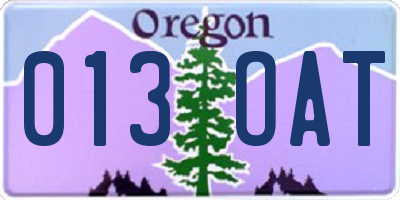 OR license plate 013OAT