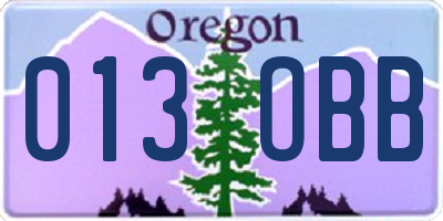 OR license plate 013OBB