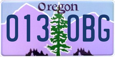 OR license plate 013OBG