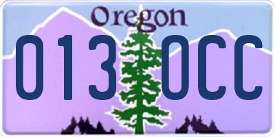 OR license plate 013OCC