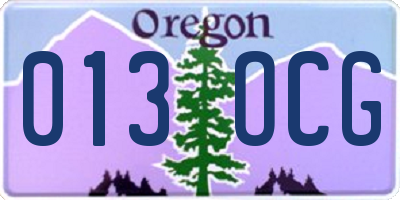 OR license plate 013OCG